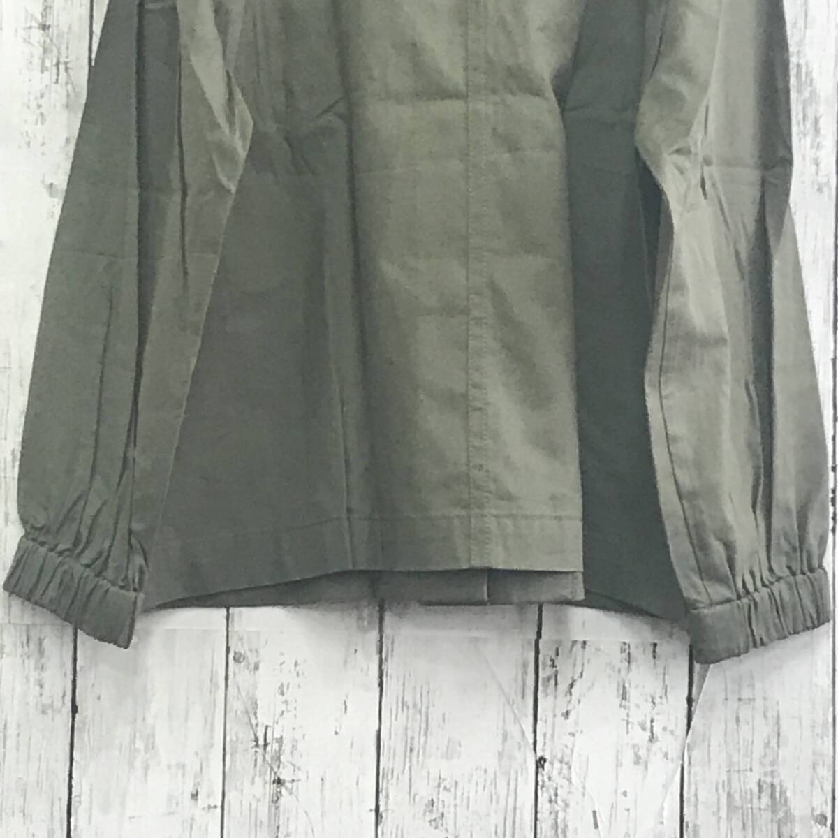 Natural Beauty Basic ナチュラルビューティーベーシック 　コットンレーヨンブルゾン　Sサイズ　カーキ　袖口 ゴム　T-614　USED