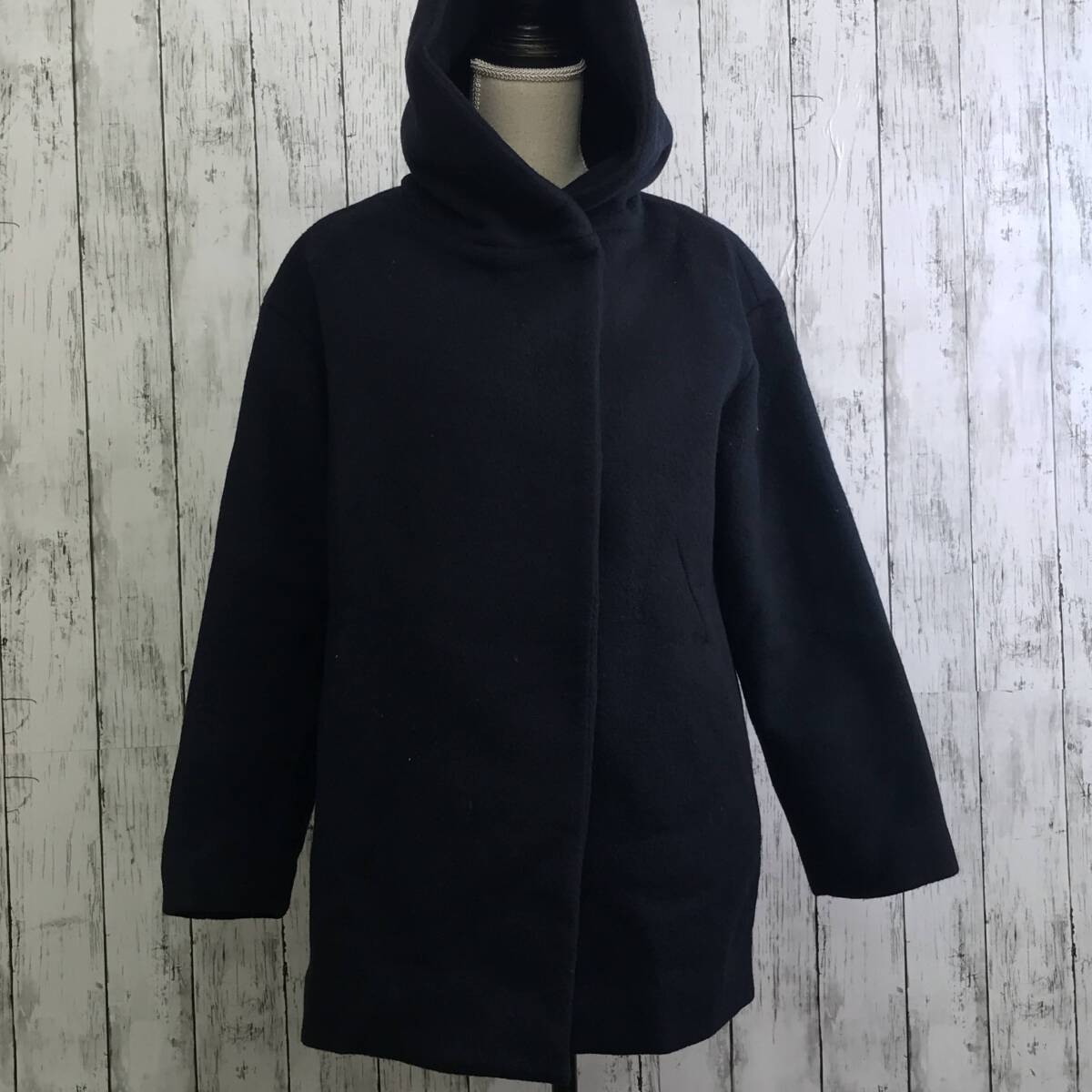 Le Melange ル・メランジュ　ダブルウィーブビーバーコクーンコート　Fサイズ　フロントスナップボタン　T-639　USED