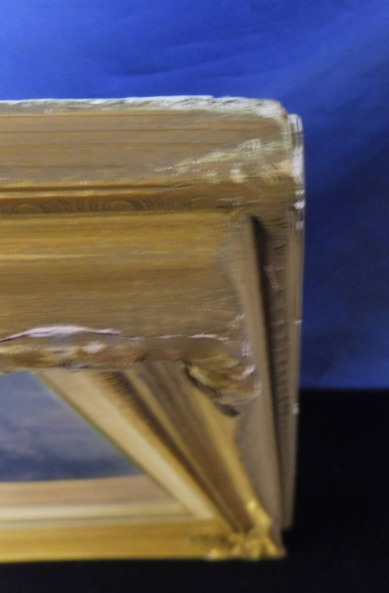 複製画 クロード・モネ 『印象 日の出』ClaudeMonet　65×75ｃｍ　模写　額装　絵画　油彩画　名画　レトロ　アンティーク_画像9