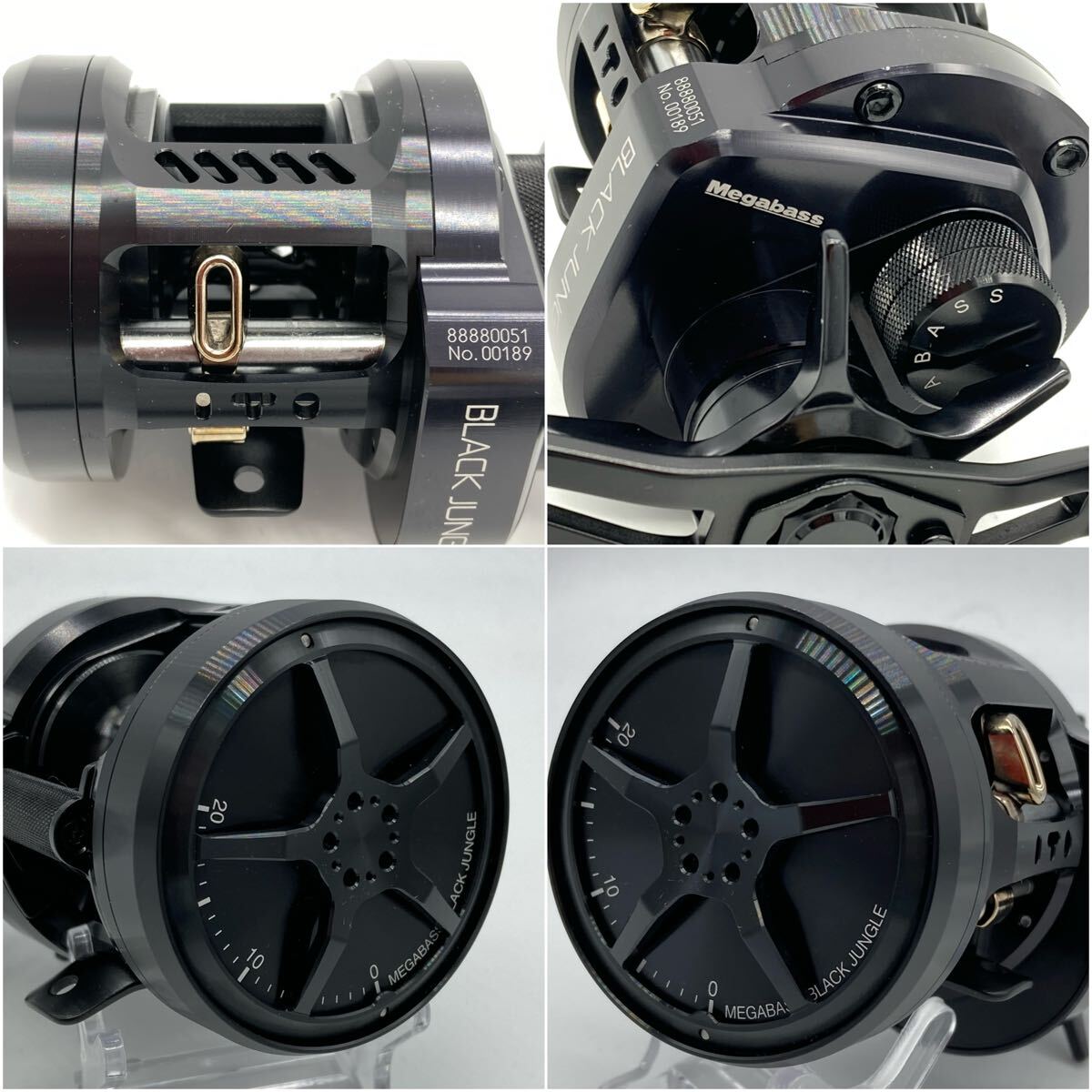 美品 メガバス ブラック ジャングル 左巻き Megabass BLACK 美品 メガバス ブラック ジャングル 左巻き Megabass BLACK