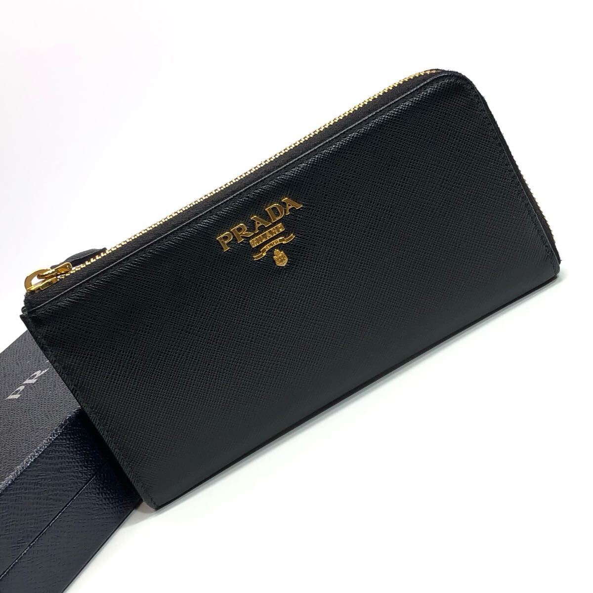 ☆極美品/箱付☆PRADA プラダ サフィアーノ メタルロゴ L字 ☆極美品/箱付☆PRADA プラダ サフィアーノ メタルロゴ L字