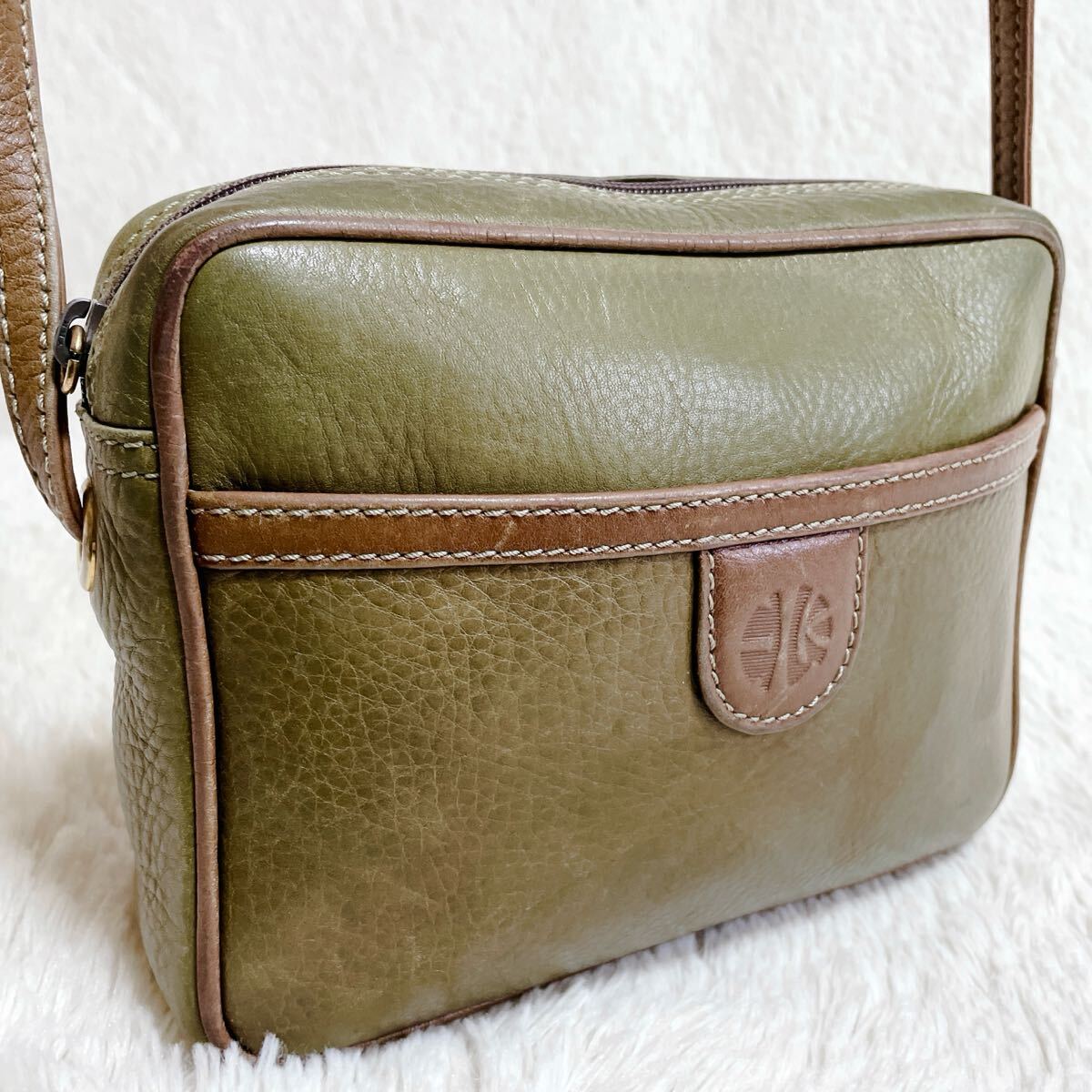 希少 LOEWE ロエベ 70s ロゴ レザー カメラバッグ ショルダーバッグ