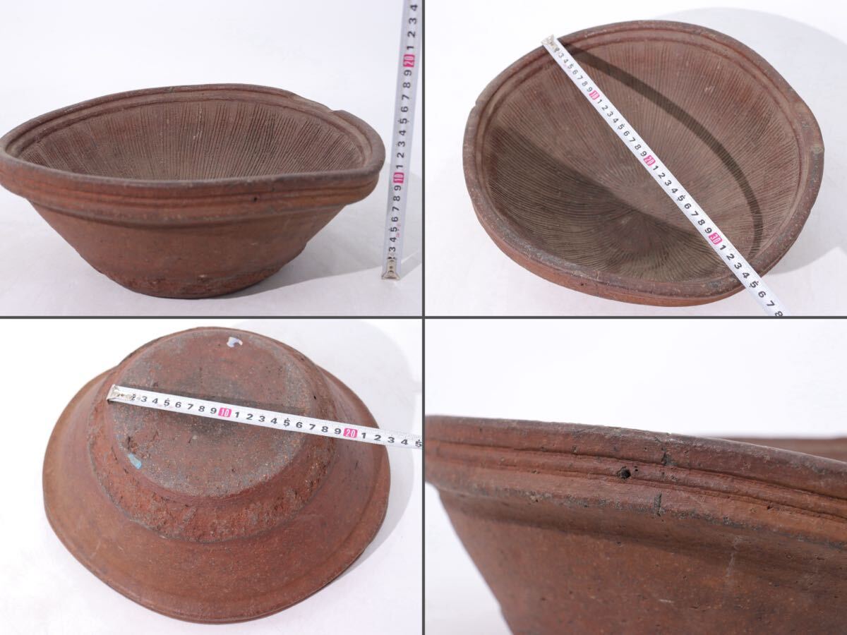 時代　古備前　大擂鉢　直径34ｃｍ/　備前焼　鉢　大鉢　擂鉢　古美術　民藝　古民具　.4158