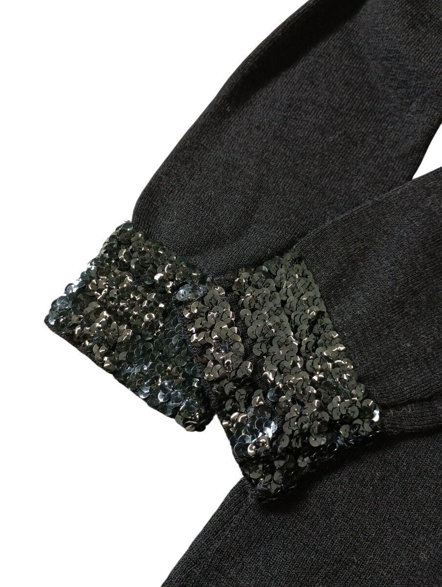 (D) tricot COMME des GARCONS コムデギャルソン AD2001 スパンコール ウール ニット ワンピース ブラック (ma)