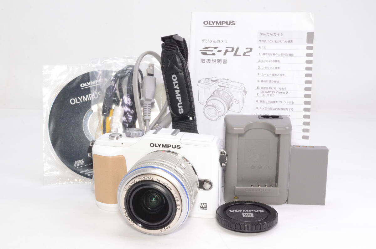 OLYMPUS オリンパス PEN E-PL2 ミラーレス一眼カメラ M.ZUIKO DIGITAL 14-42mm F3.5-5.6 レンズキット シャッター回数4262回