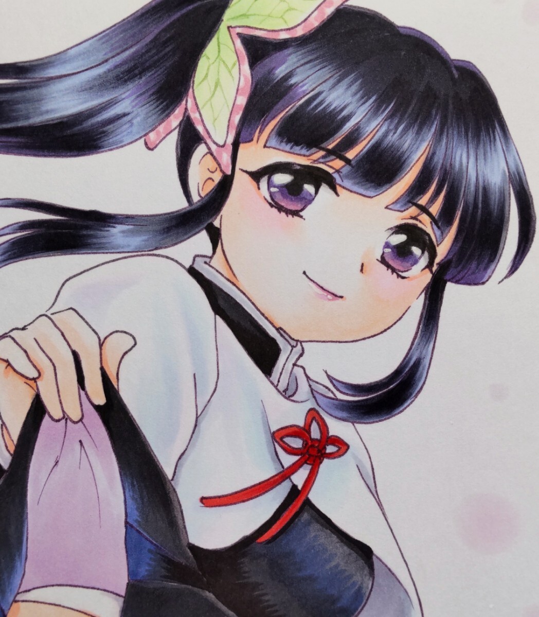 手描きイラスト☆鬼滅の刃☆栗花落カナヲ☆A5サイズ(手描き 手描きイラスト☆鬼滅の刃☆栗花落カナヲ☆A5サイズ(手描き