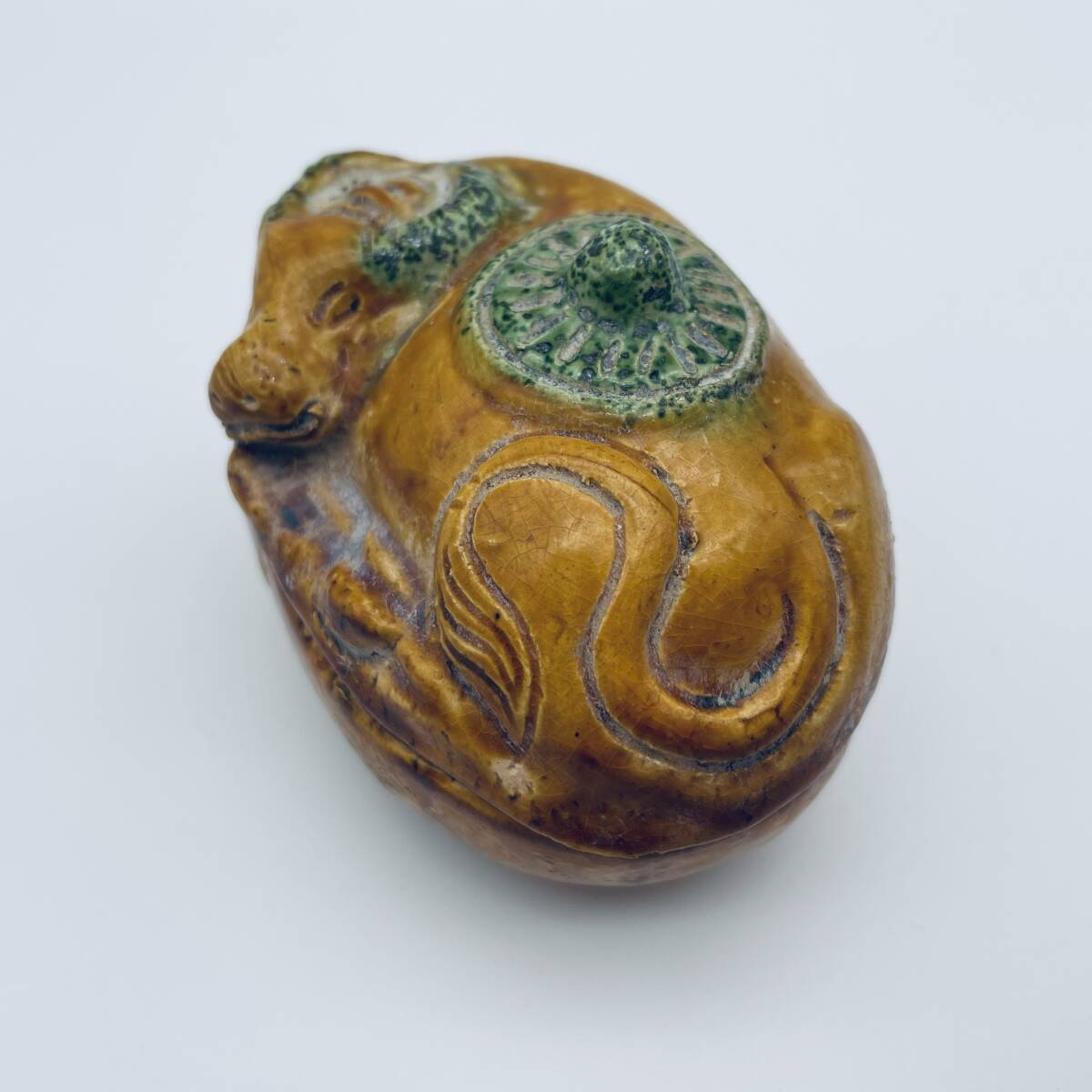 桃山・江戸初期】交趾香合 笠牛 東前頭八枚目 日本美術 中国美術