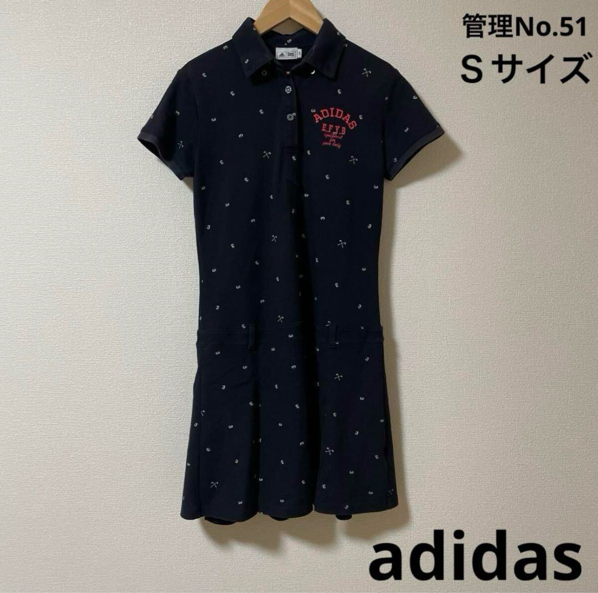 adidas 新品ネイビーポロワンピースSサイズ 送料無料 即決 レディース トップス adidas ポロワンピース