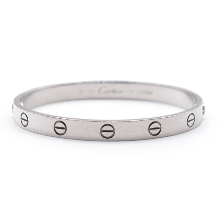 CARTIER カルティエ ラブブレス #17 ブレスレット ホワイトゴールド 18金 K18WG ジュエリー レディース 腕周り15.5cm 専用ドライバー付属
