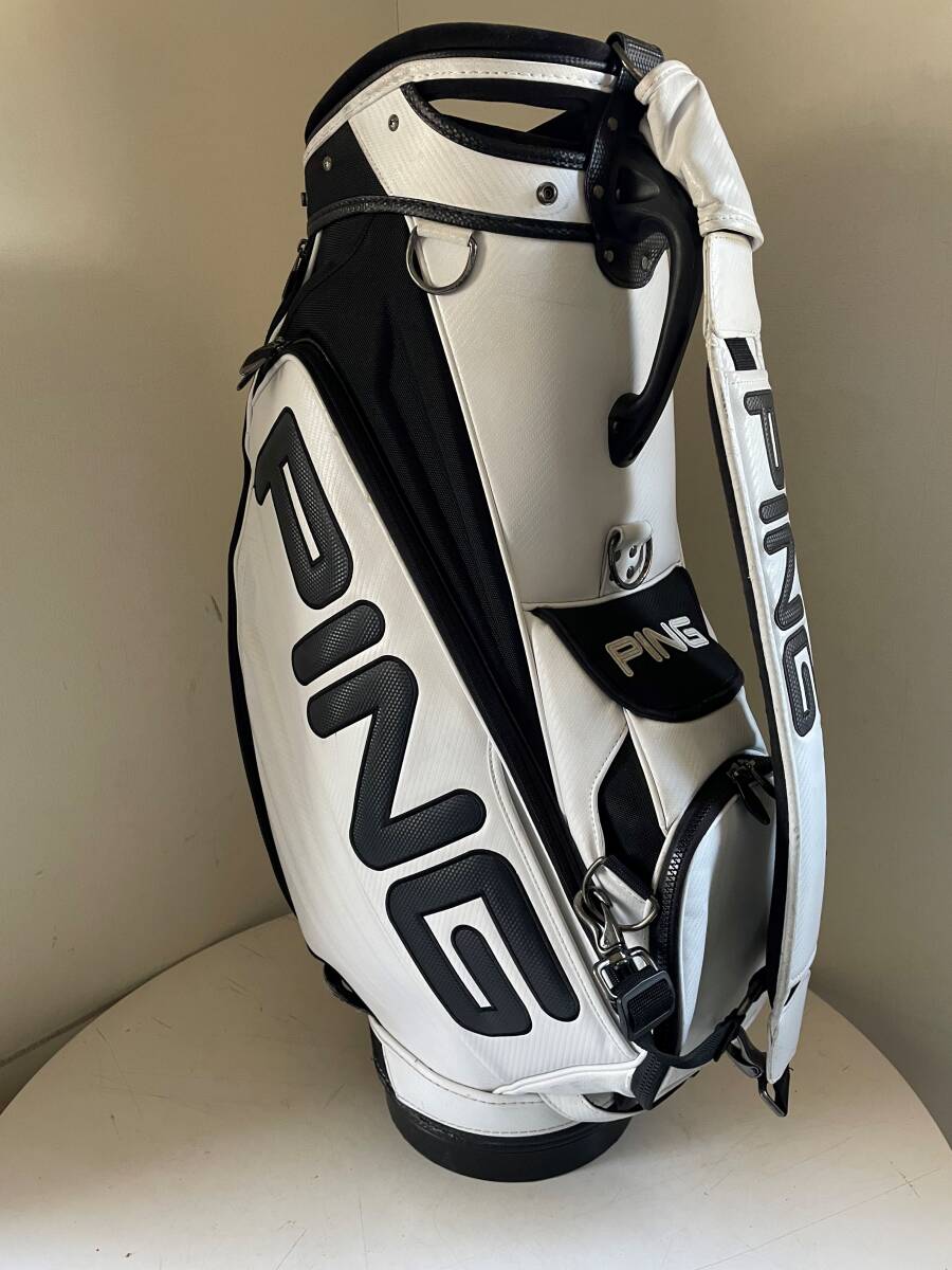 PING■ピン■ツアースタッフバッグ■プロ専用モデル、3点式■10インチ、キ6分割■白ⅹ黒■完売品■超希少美品■最高峰、人気、全国送料無料