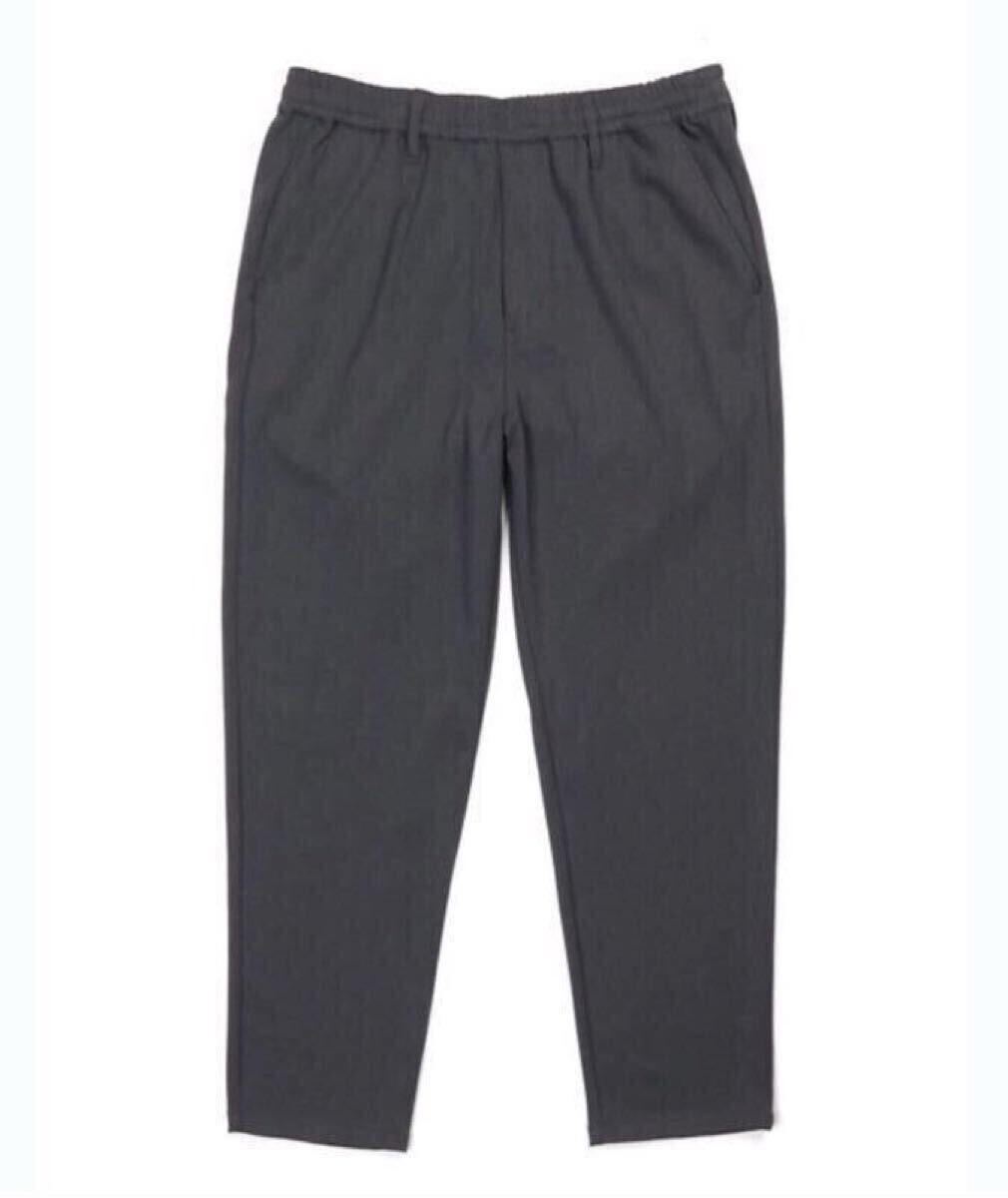 The DUFFER of St.GEORGE WOOL FACE ANKLE CUT EASY SLACKS：ウエストゴム ウールライク アンクルカット イージースラックス　L灰