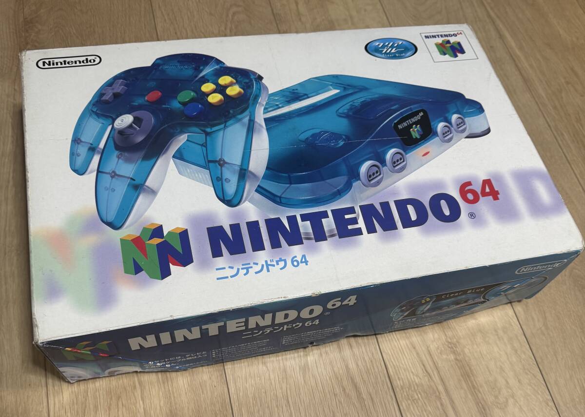 ☆ニンテンドー64本体一式☆クリアブルー☆美品☆箱説明書付 ☆ニンテンドー64本体一式☆クリアブルー☆美品☆箱説明書付
