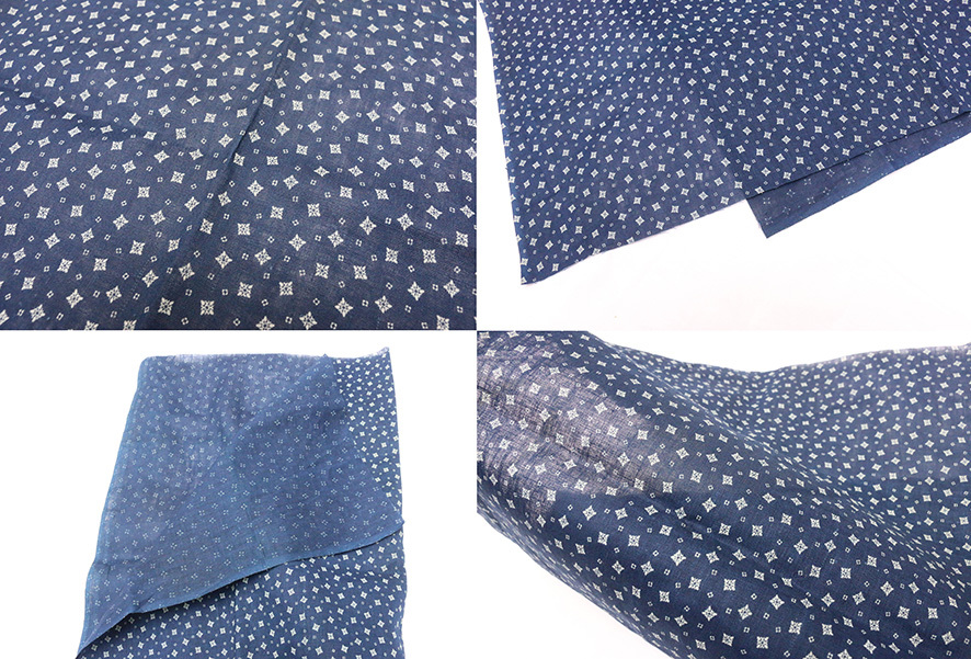OLD INDIGO CALICO индиго * ткань Cara ko античный 1850 ~ 1890 годы ( поиск RRL STIFEL WABASH ) Vintage 