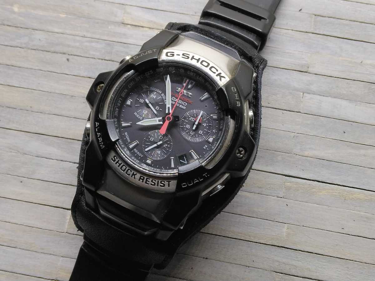 牛革　腕時計用　臺座革　ミリタリールック　金屬アレルギー?。叮罚担罚浮-SHOCK CASIO 