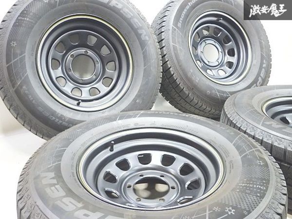 ●DAYTONA デイトナ 16インチ 9.5J 6穴 6H PCD139.7 鉄チン スチール ホイール 4本セット タイヤ付き 即納 ランクル プラド ハイラックス