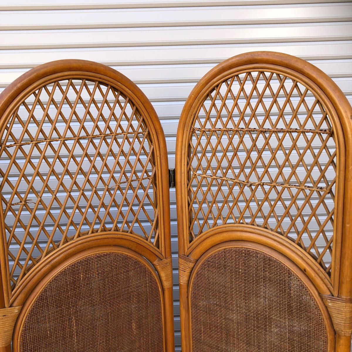 衝立 3連 ラタン パーテーション 籐家具 超美品 間仕切り 衝立 3連 ラタン パーテーション 籐家具 超美品 間仕切り