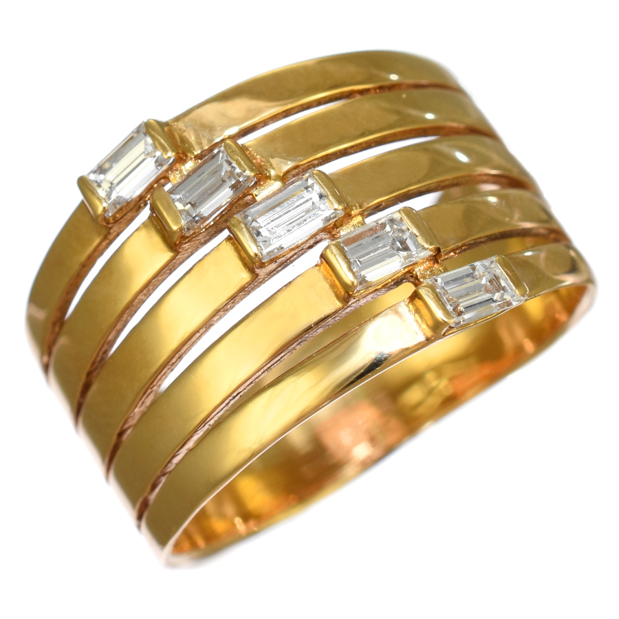 リング 指輪 K18イエローゴールド ダイヤモンド 0.53ct 15号 ジュエリー アクセサリー