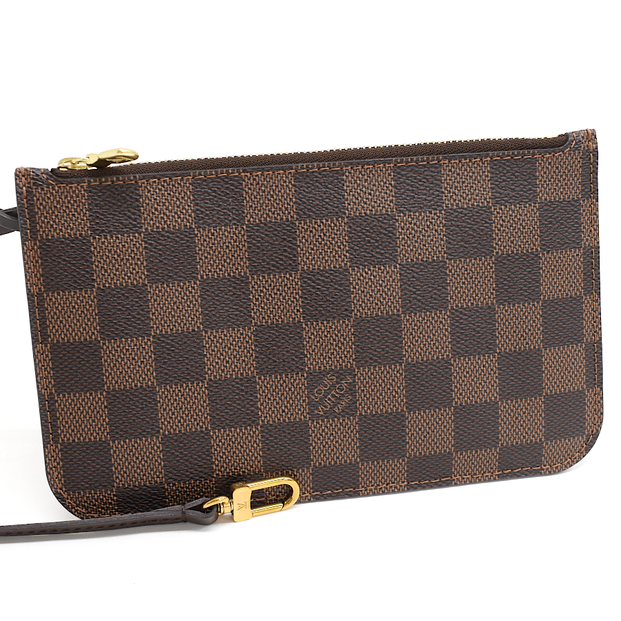 ルイヴィトン ポーチ ネヴァーフル用 ダミエエベヌ キャンバス ブラウン スリーズ LOUIS VUITTON