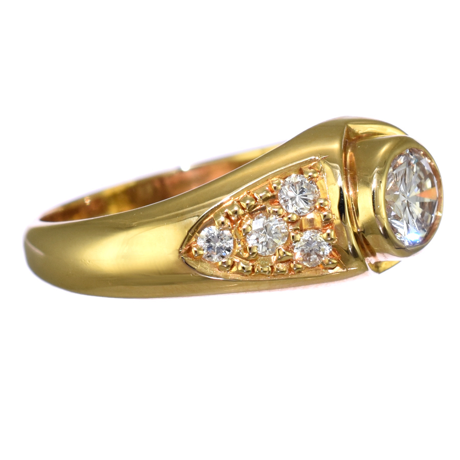リング 指輪 K18イエローゴールド ダイヤモンド 0.46ct 0.26ct