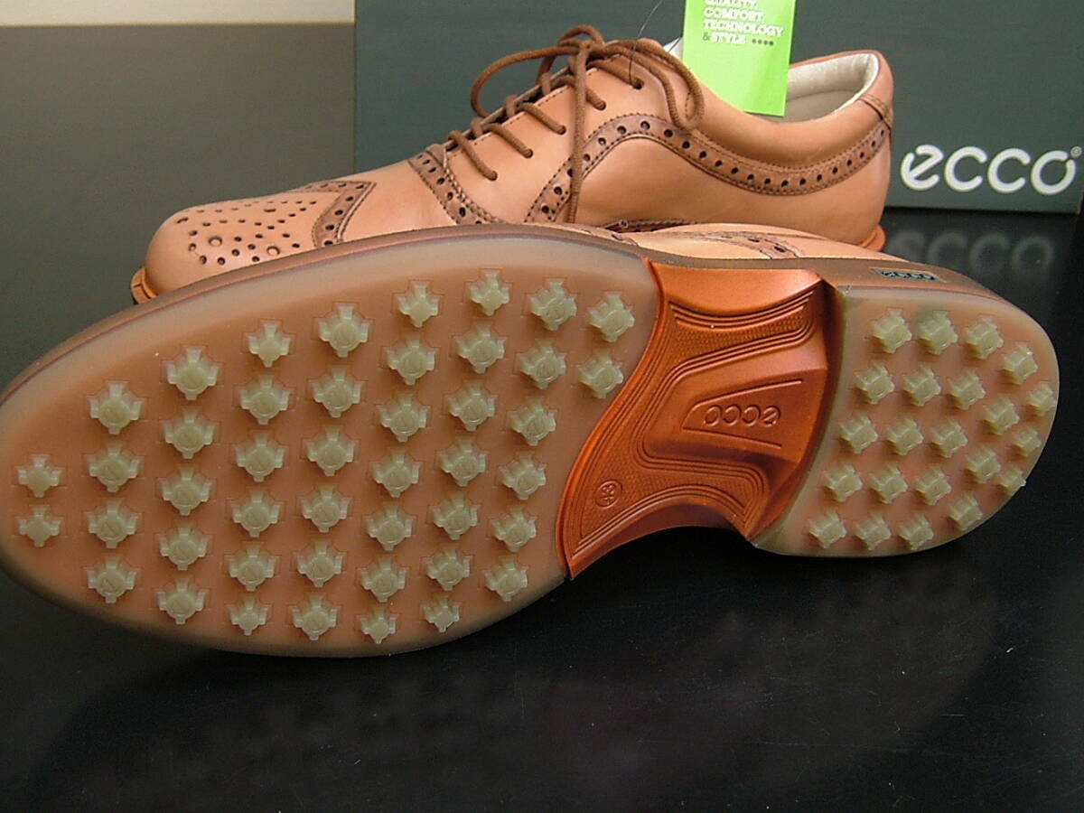 新品 エコー ECCO 46 メンズ 28.5 ツアーハイブリッド ゴルフシューズ レザー 本革 ブラウン