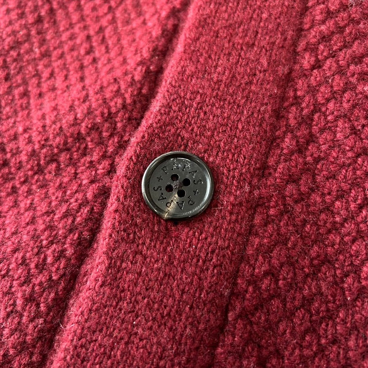 美品65,000円(税別) papas パパスプラス ニットジャケット カシミア ほぼ未使用/カシミヤ/L相当◎Papas + カシミア ニット