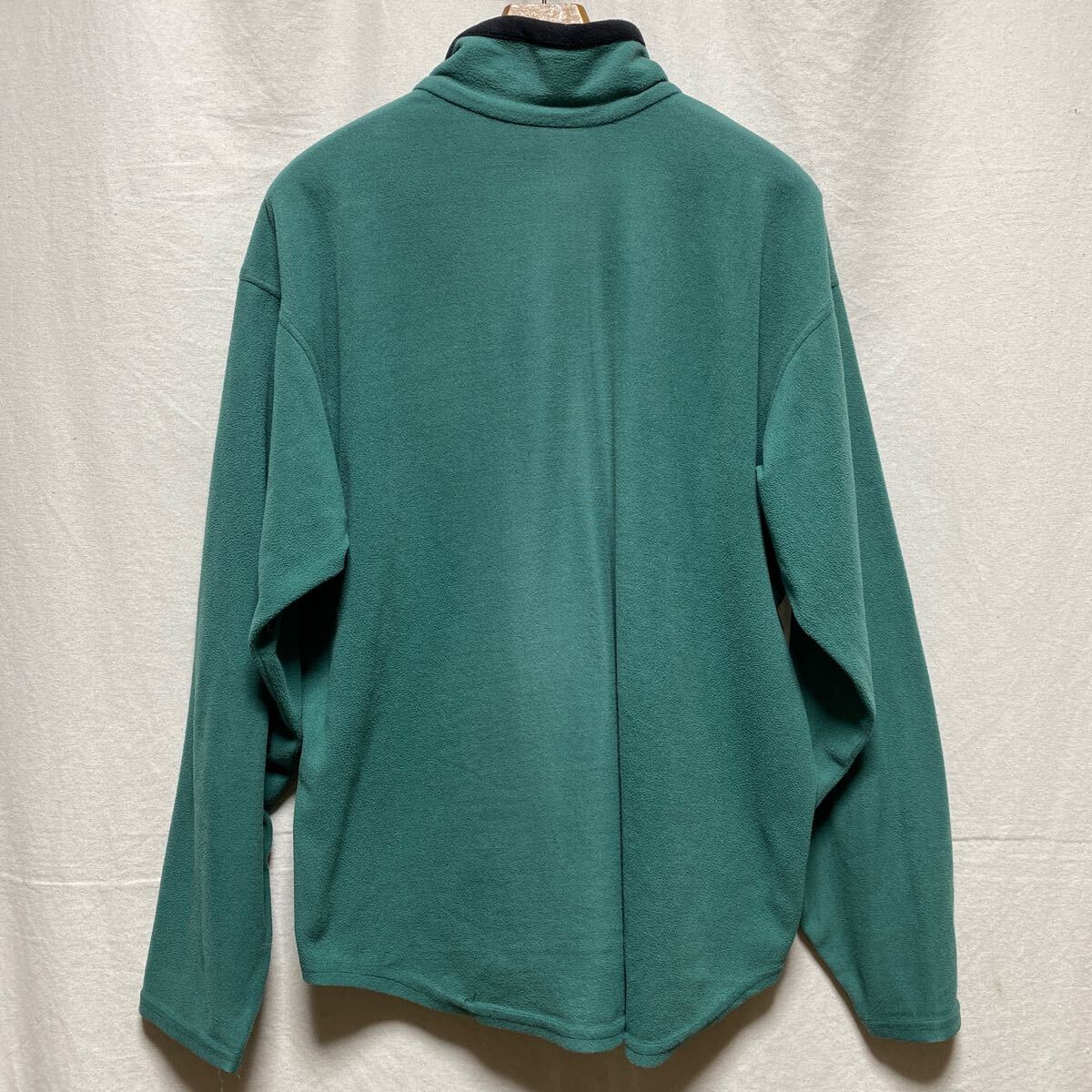  Old America производства MOONSTONE флис половина Zip тянуть over зеленый 90s б/у одежда Vintage лунный камень 