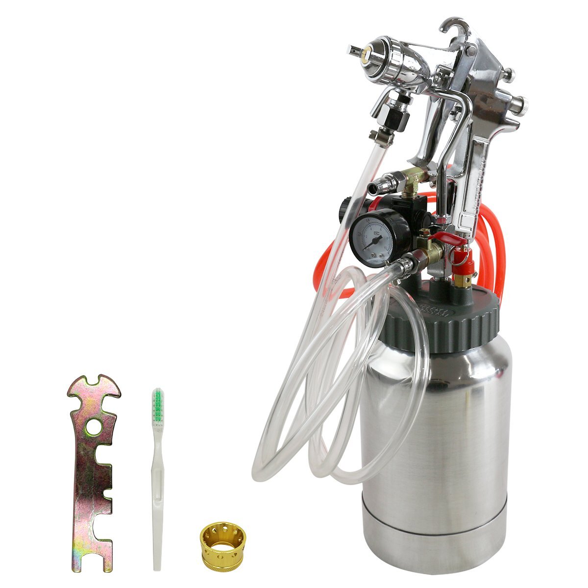 公式サイト - ハイブランドの新作が続々登場 圧送ガン エアー 付 圧力計 2L 2.0mm ノズル径 ガン スプレー エア 【送料無料】加圧式 塗装 DIY トラック 建設機械 ツール ペイント メンテナンス