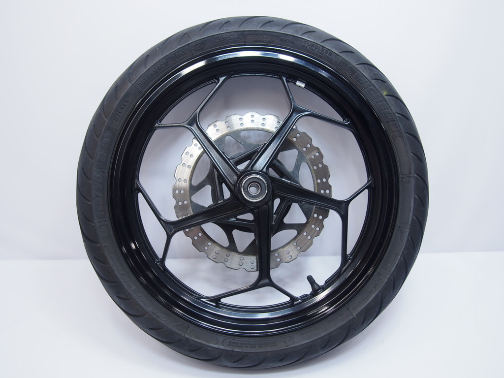 ニンジャ250.14-17年.純正フロントホイール2.75×17J振れありEX250L.15年外し