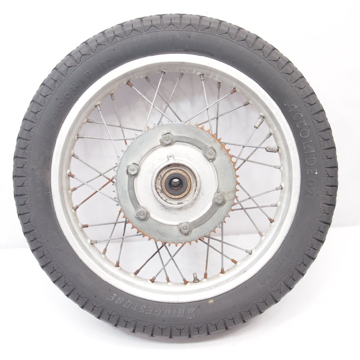 SR400純正リアホイール ちょいヒットウェイトでOK 18X2.15J 56Tスプロケ 1JR RH01J