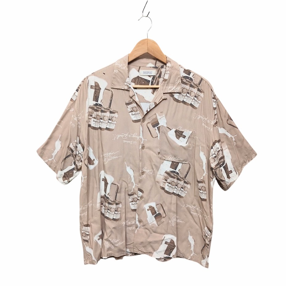 RADIALL CRAGER -OPEN COLLARED SHIRT S/S RAD-22SS-SH010 ラディアル オープンカラーシャツ 開襟 サイズ L ブラウン系
