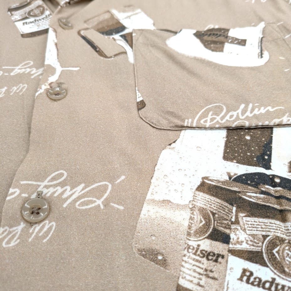 RADIALL CRAGER -OPEN COLLARED SHIRT S/S RAD-22SS-SH010 ラディアル オープンカラーシャツ 開襟 サイズ L ブラウン系