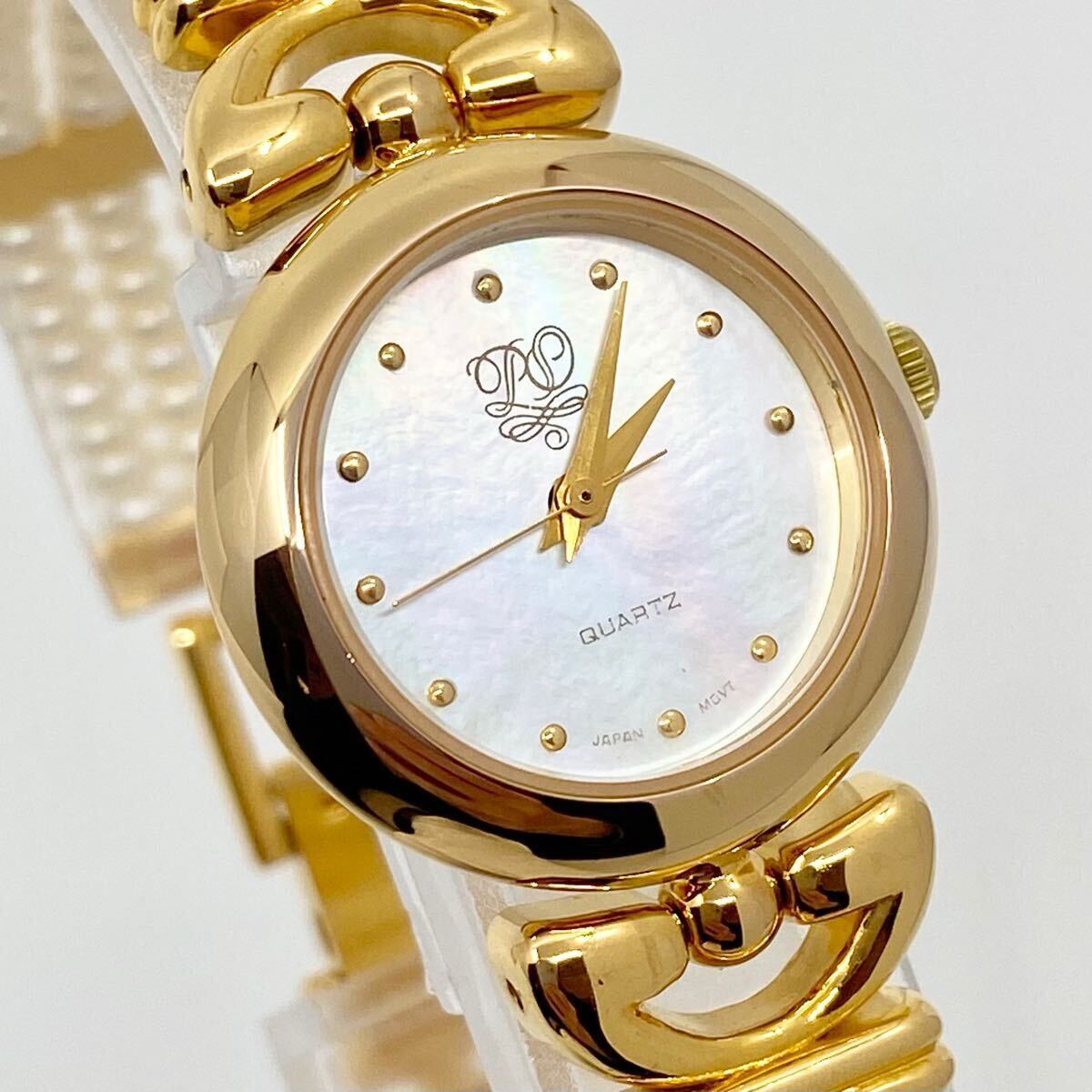 美品 腕時計 レディース 18KGP クォーツ quartz シェル パール 美品 腕時計 レディース 18KGP クォーツ quartz シェル パール