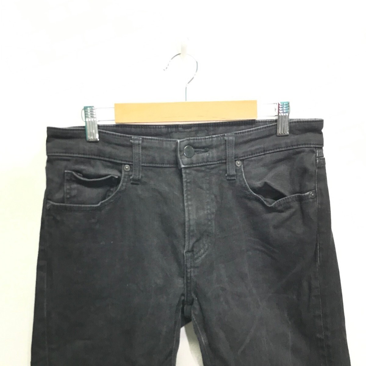 ストレスフリーなはき心地◎【UNIQLO】ユニクロ ウルトラストレッチスキニーフィットジーンズ デニム パンツ ブラック w29 /Y25283ii_画像3
