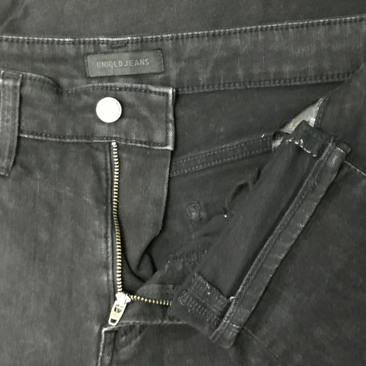 ストレスフリーなはき心地◎【UNIQLO】ユニクロ ウルトラストレッチスキニーフィットジーンズ デニム パンツ ブラック w29 /Y25283ii_画像5