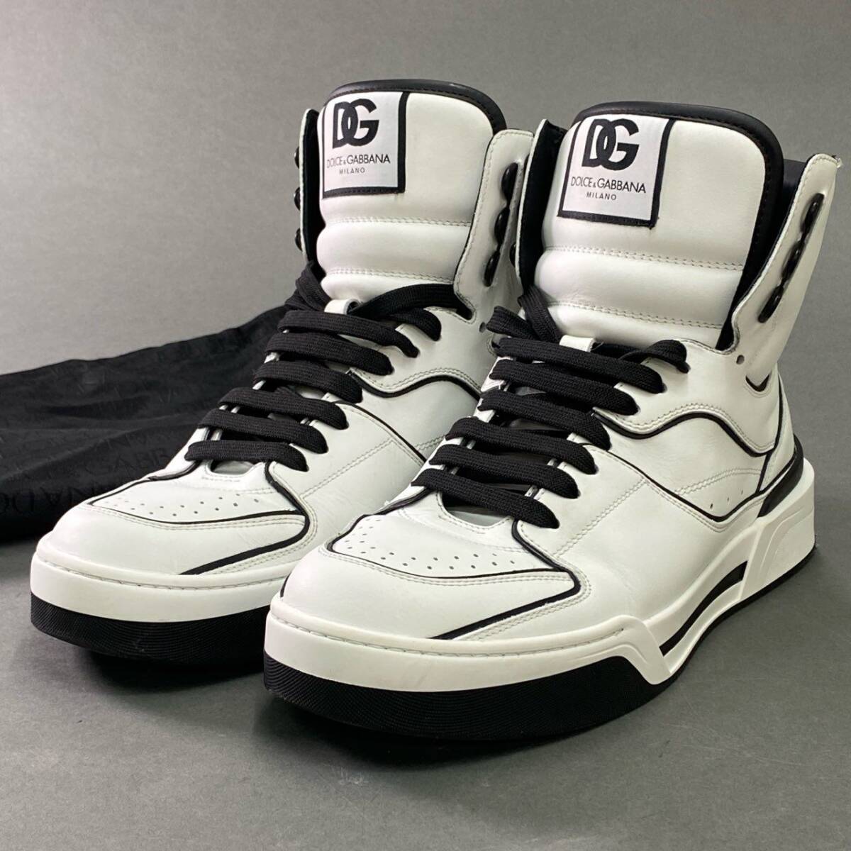 2b7 DOLCE＆GABBANA ドルチェアンドガッバーナ イタリア制 ニューローマ ミッドトップ レザースニーカー ハイカットスニーカー 9