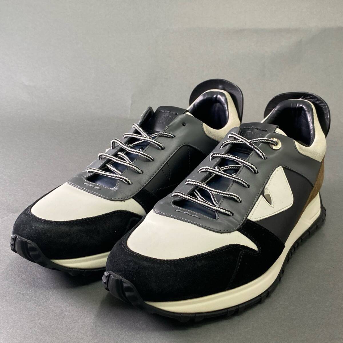 4j4 FENDI フェンディ BAG BGS SNEAKERS バッグ バグズ スニーカー ローカット シューズ イタリア制 7 ブラック ネイビー ブラウン レザー