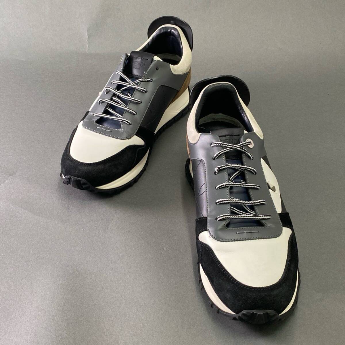 4j4 FENDI フェンディ BAG BGS SNEAKERS バッグ バグズ スニーカー ローカット シューズ イタリア制 7 ブラック ネイビー ブラウン レザー