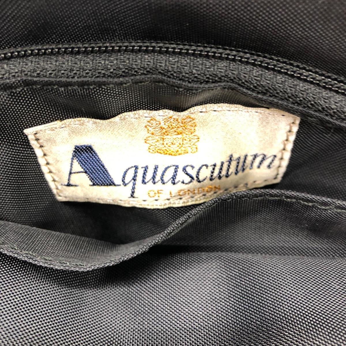 良好◆Aquascutum アクアスキュータム トートバッグ◆ ブラック ナイロン 総ロゴ レディース bag 鞄