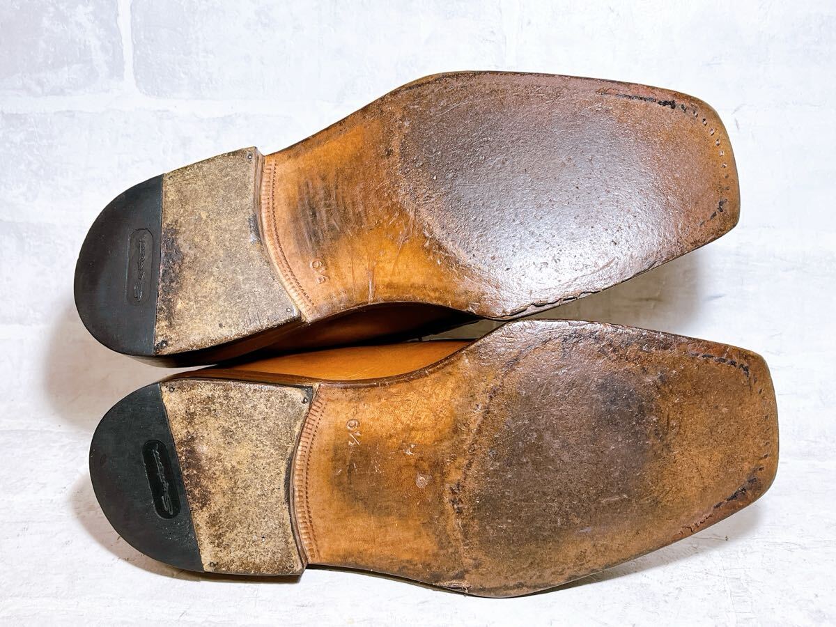  Италия производства [ прекрасный товар ]SANTONI солнечный to-ni высококлассный noru we Jean производства закон U chip ботинки чукка чай UK6.5( примерно 25cm) мужской 