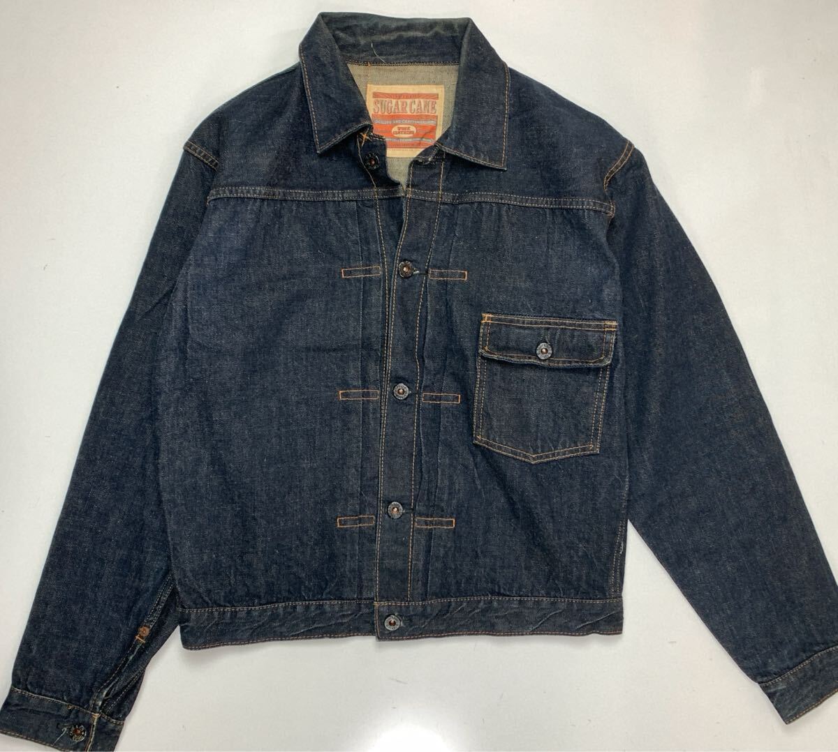 SUGAR CANE Sサイズ 1st モデル　デニムジャケット 濃紺　 ジャケット　東洋エンタープライズ　コットン　シングルステッチ