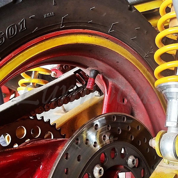 DT200/WR DT250/R XT250/T WR250/R セロー225 セロー250 TZ250F TT250R トリッカー 汎用 ホイール タイヤ エアー/エア/バルブ/キャップ 赤