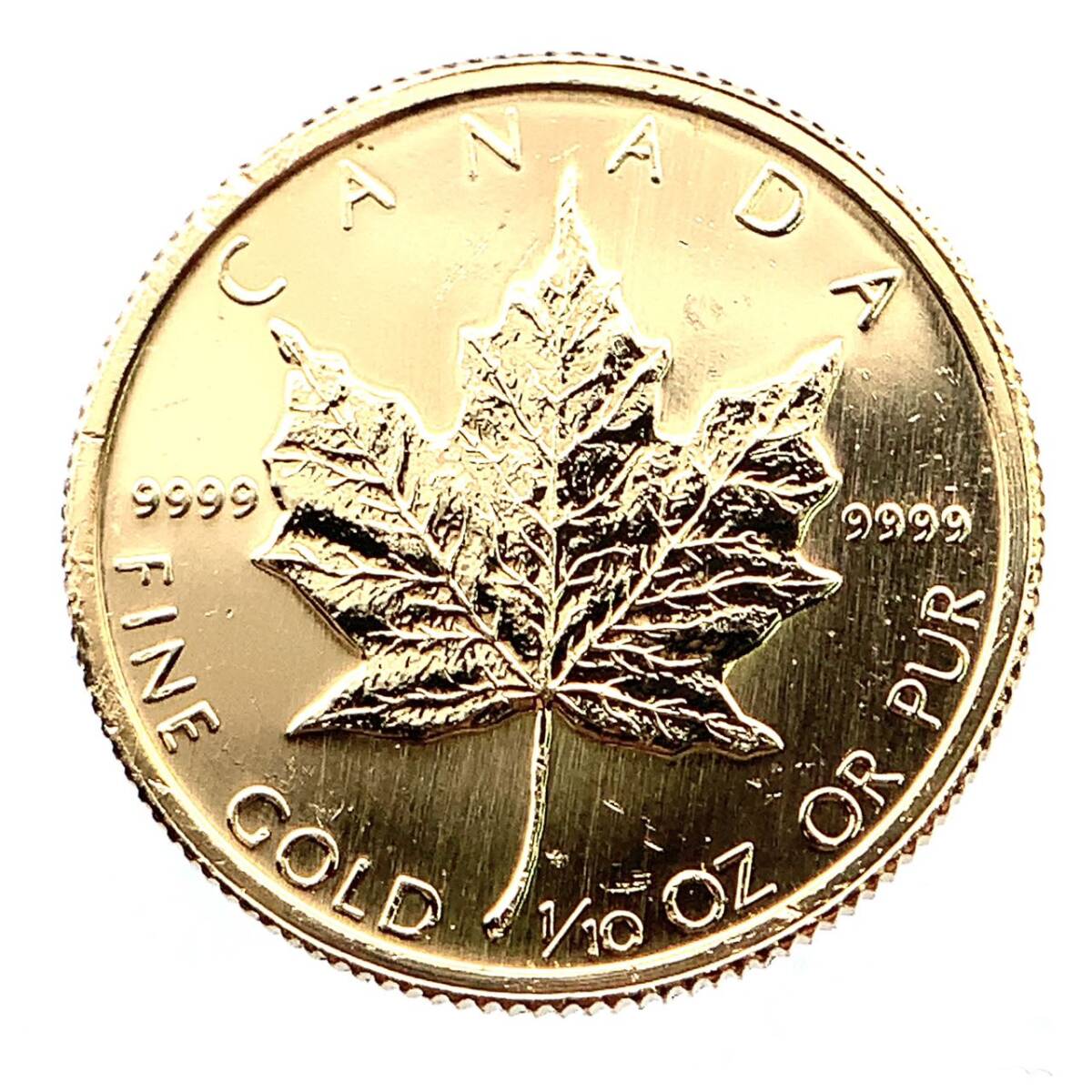 美品 メイプルリーフ 1985年 3.1g 1/10オンス メイプル金貨 エリザベス女王 純金 24金 カナダ王室造幣局 イエローゴールド