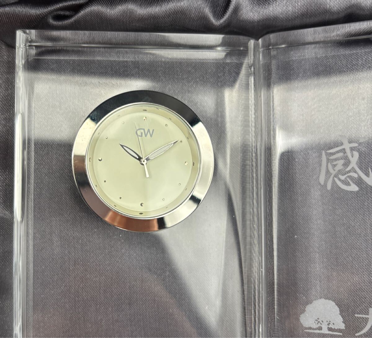 NARUMI watch Glass Works coffret mini clock clear 4cm GW1000