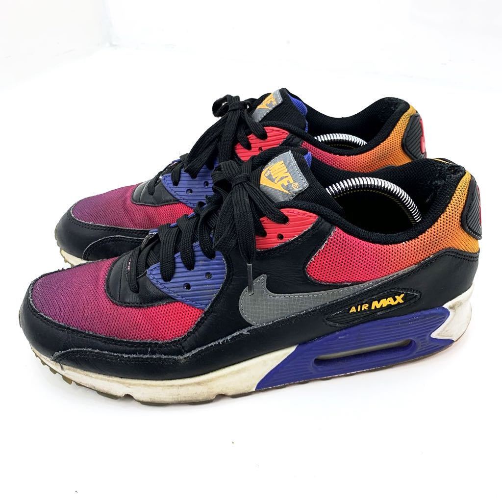 ■NIKE ナイキ AIR MAX 90 エアマックス 90 SD スニーカー ブラック クリアグレー ペルシアン バイオレット ピンク 724763-005 27.5cm■B4_画像3