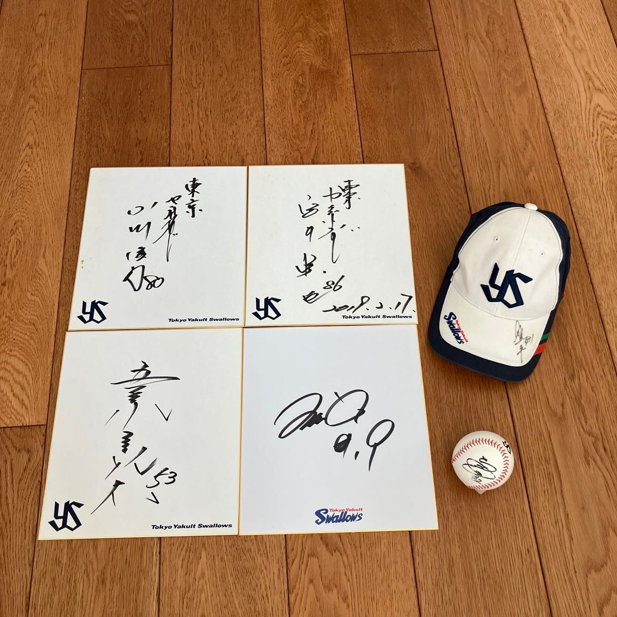 ヤクルトスワローズ 春季キャンプ帽子 サインボール 直筆サイン ヤクルトスワローズ 春季キャンプ帽子 サインボール 直筆サイン