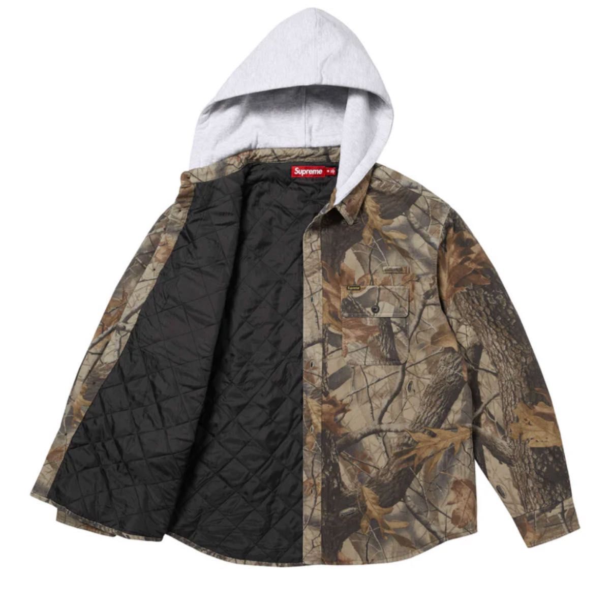 Supreme Quilted Lined Hooded Flannel Shirt Supreme Quilted Lined Hooded Flannel Shirt