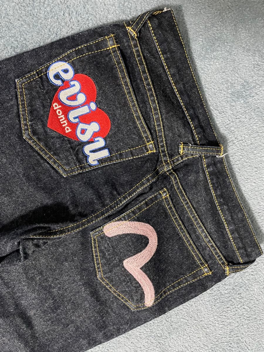evisu ハート刺繍 ダークデニムパンツ デニムパンツ ジーンズ evisu ハート刺繍 ダークデニムパンツ デニムパンツ ジーンズ