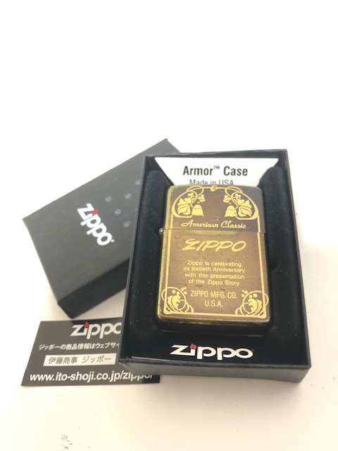 ☆ZIPPO 60th Anniversary 1992 11月 American Classic 60周年記念 ジッポ ライター 喫煙具　レトロ　ケース☆ _画像2