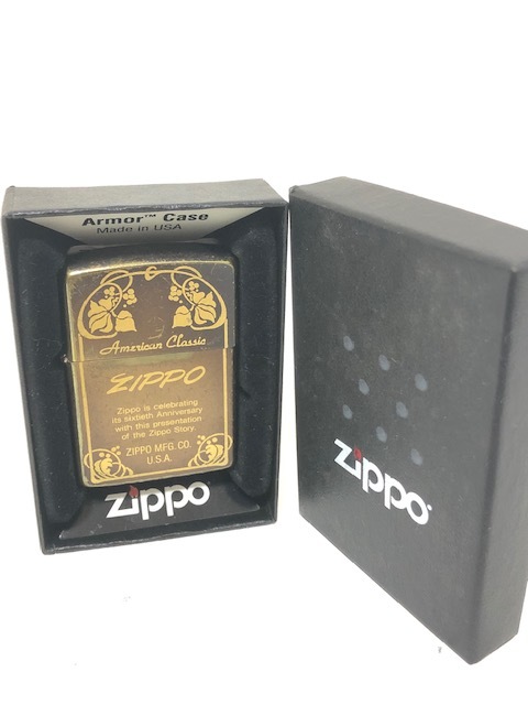 ☆ZIPPO 60th Anniversary 1992 11月 American Classic 60周年記念 ジッポ ライター 喫煙具　レトロ　ケース☆ _画像1