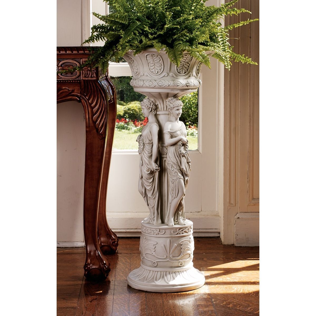 . woman * woman image. western sculpture. planter potted plant plant pot pedestal indoor outdoors plant stand pete start ru interior European style furniture garden ornament ornament decoration ornament middle . sculpture 